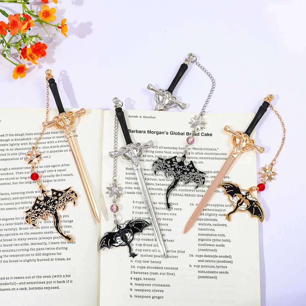Fantasy Metal Dragon & Sword Bookmarks