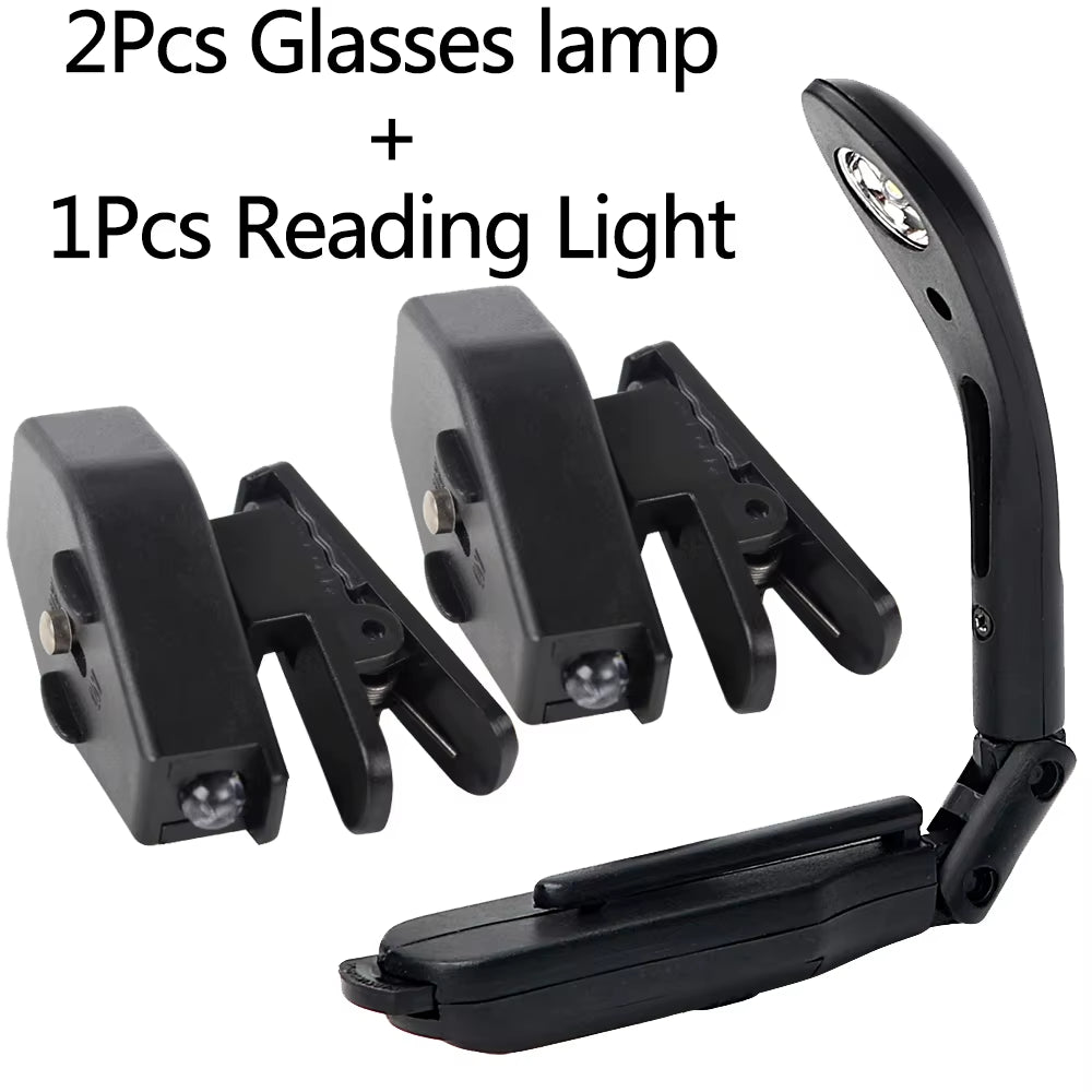 Battery powered clip-on reading light