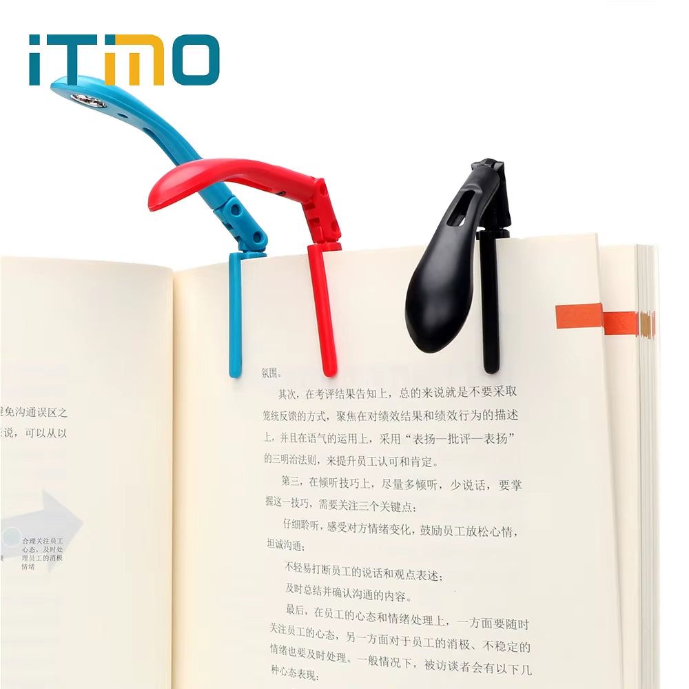 Battery powered clip-on reading light