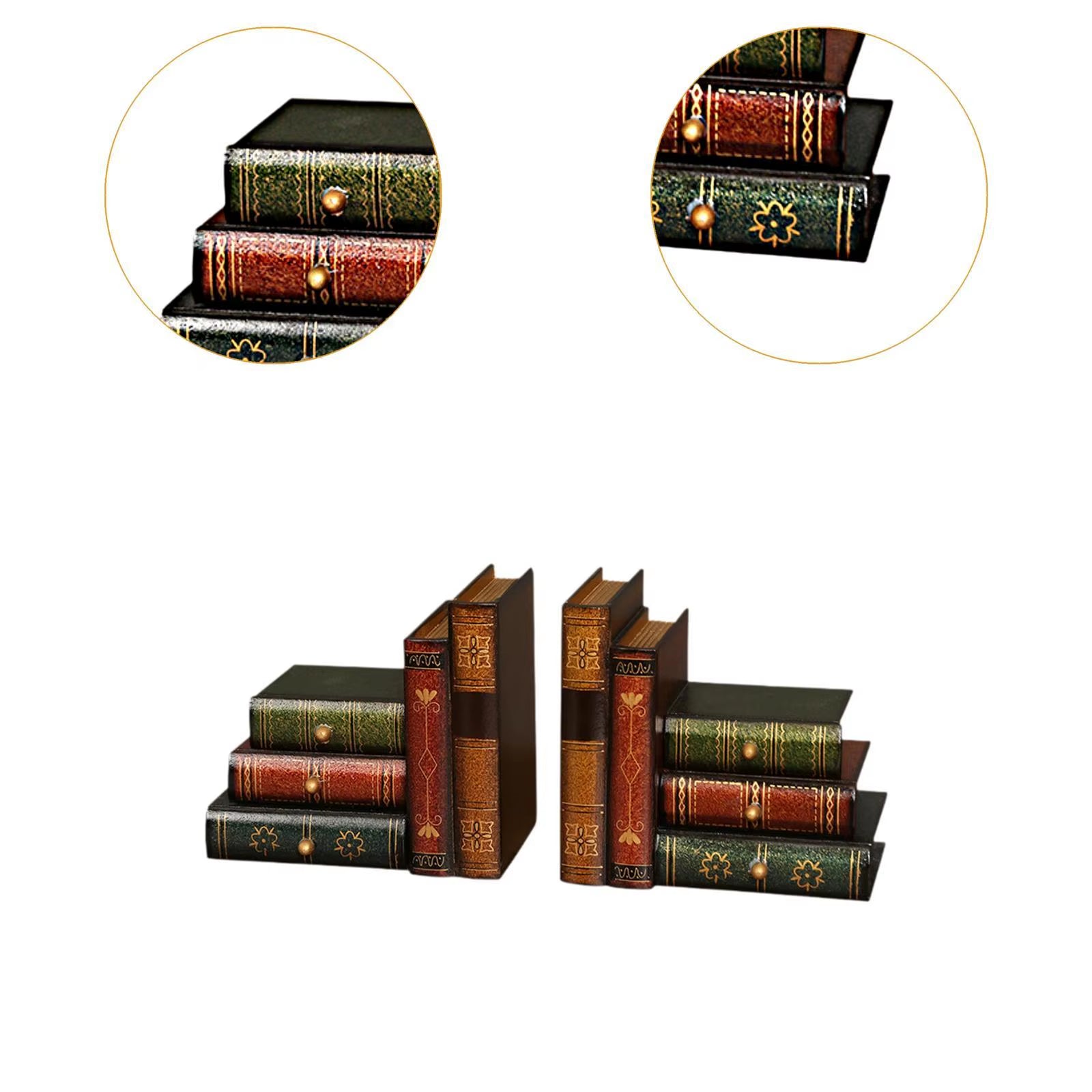 2Pcs Book Ornament Bookends 