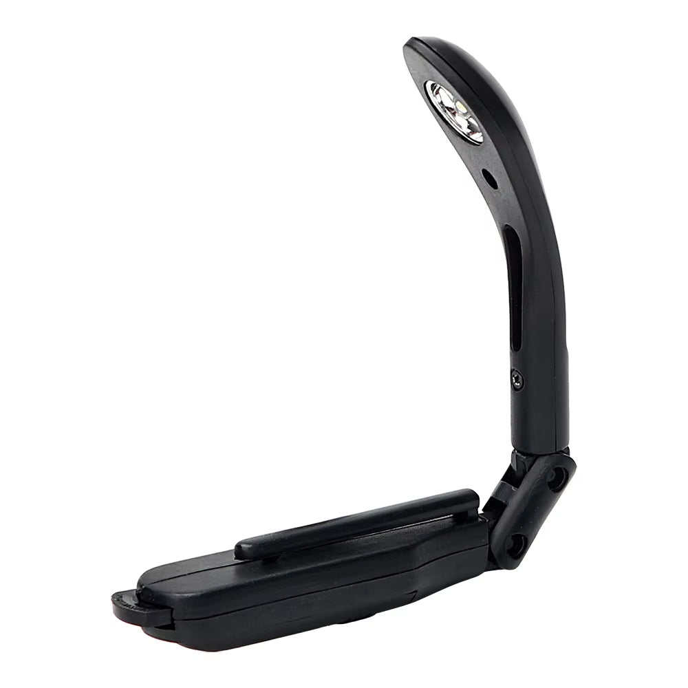 Battery powered clip-on reading light