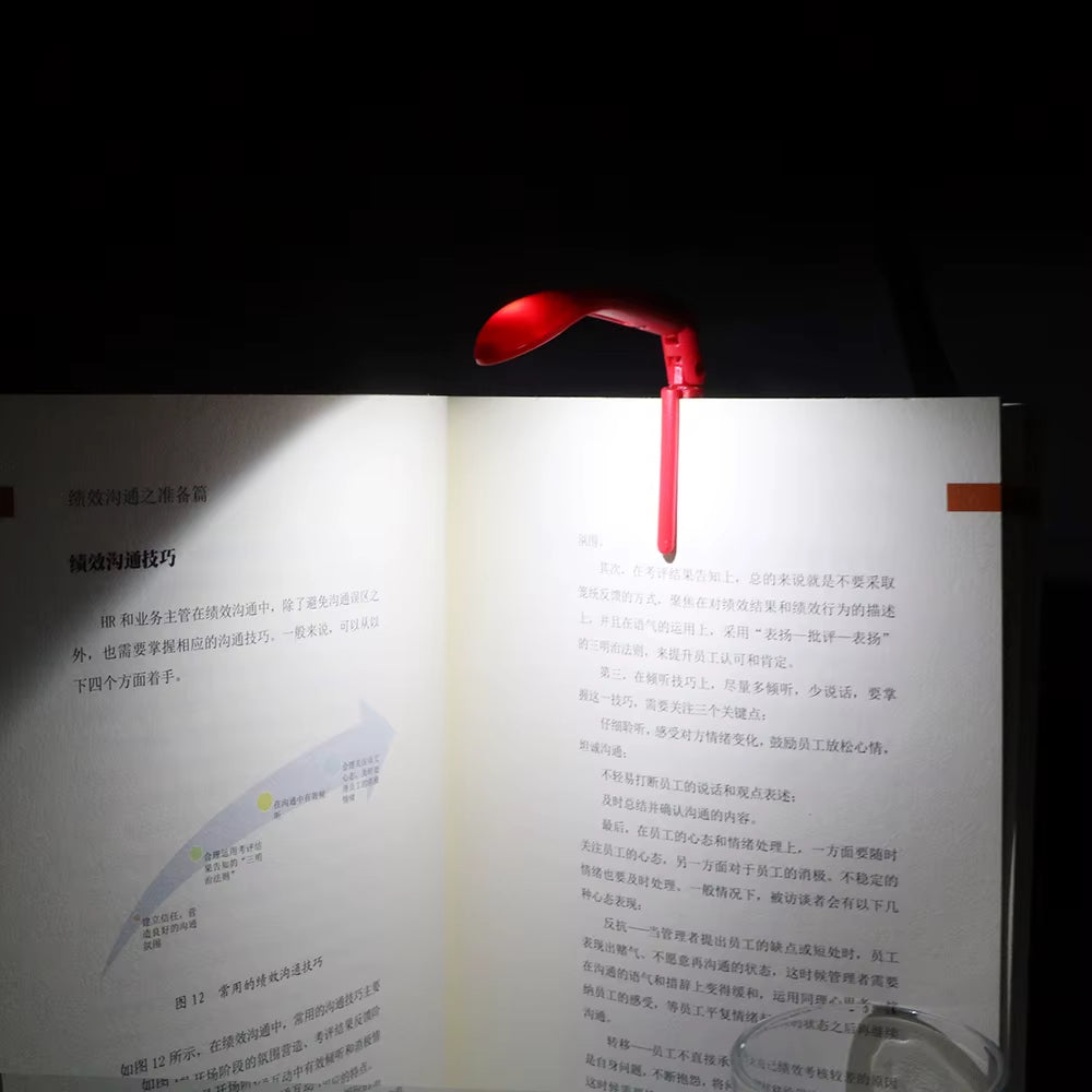 Battery powered clip-on reading light