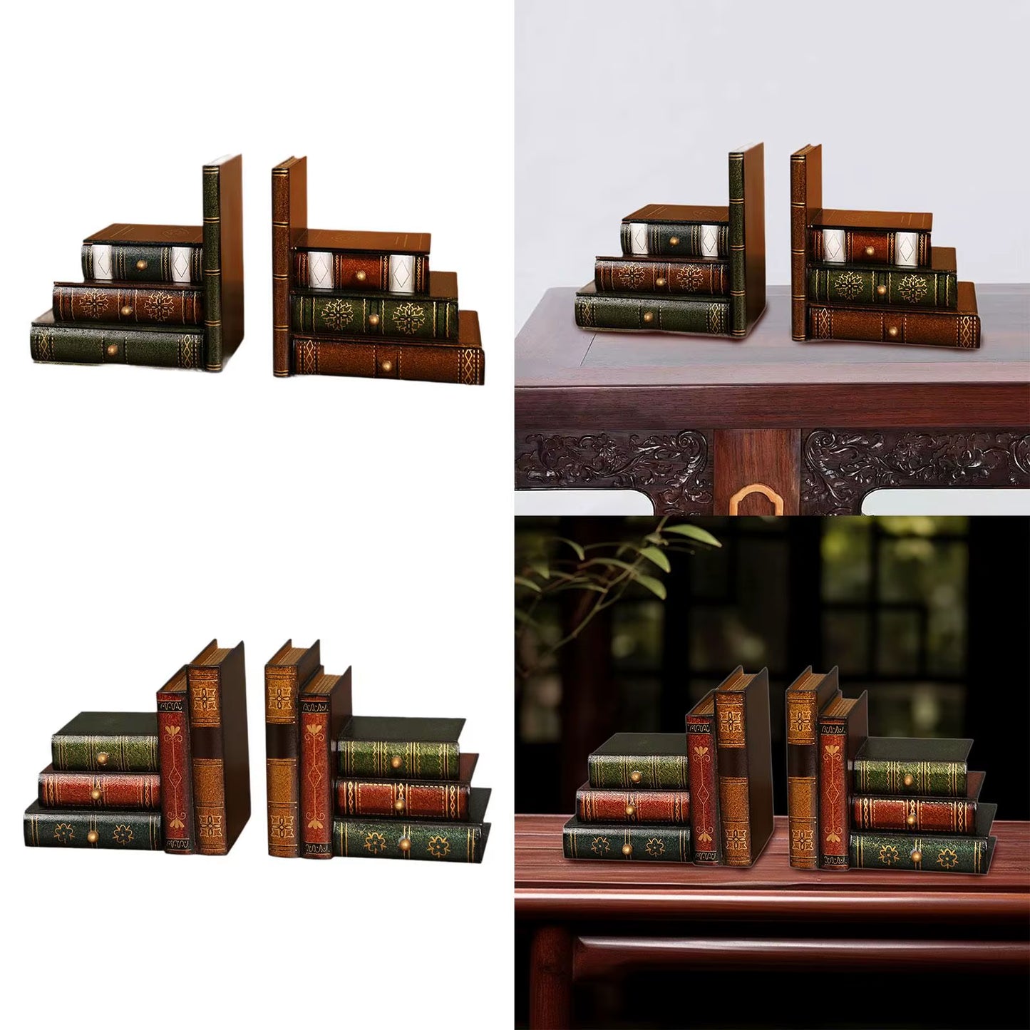 2Pcs Book Ornament Bookends 