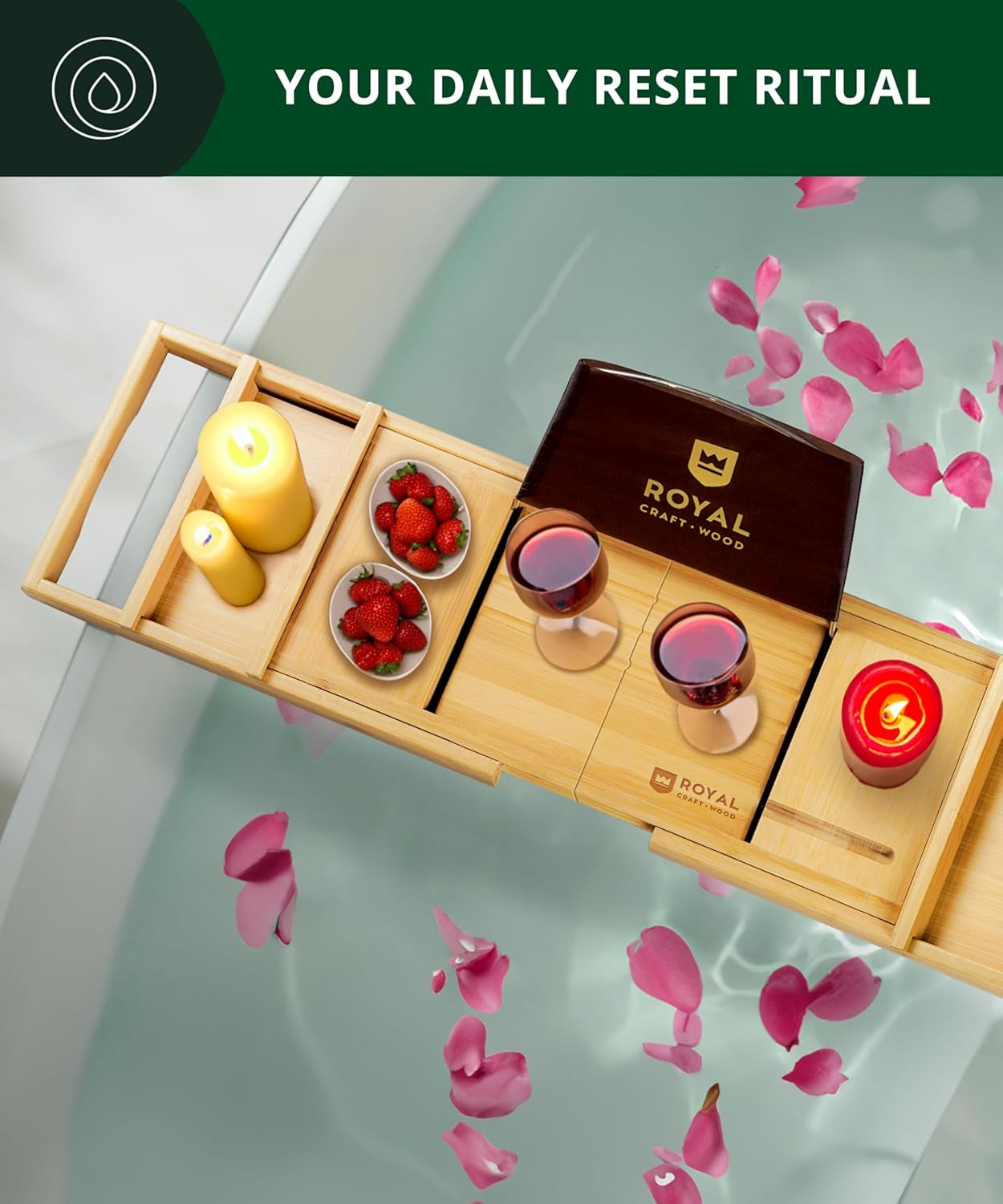 Luxury Bathtub Tray One or Two Person Bath and Bed Tray 