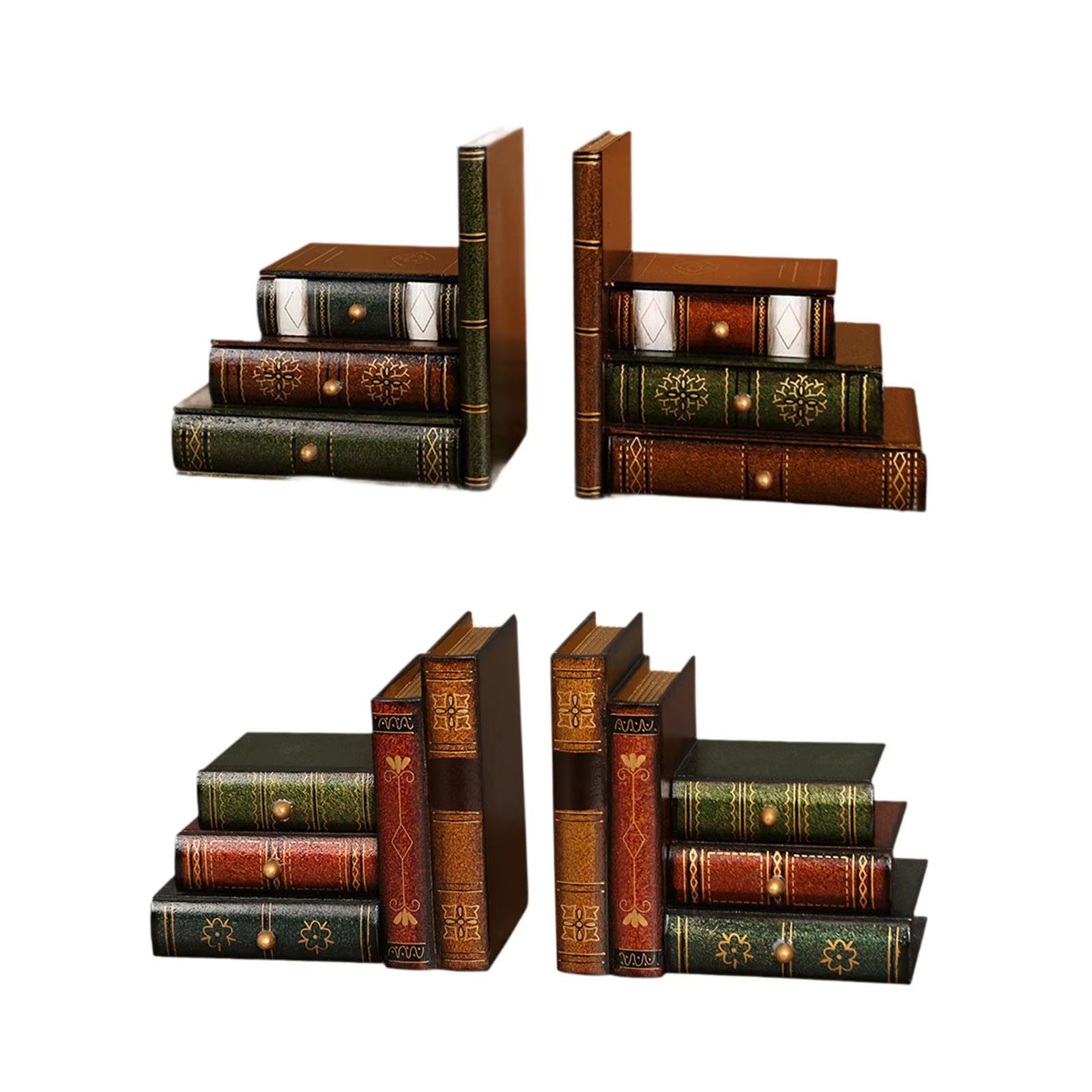 2Pcs Book Ornament Bookends 