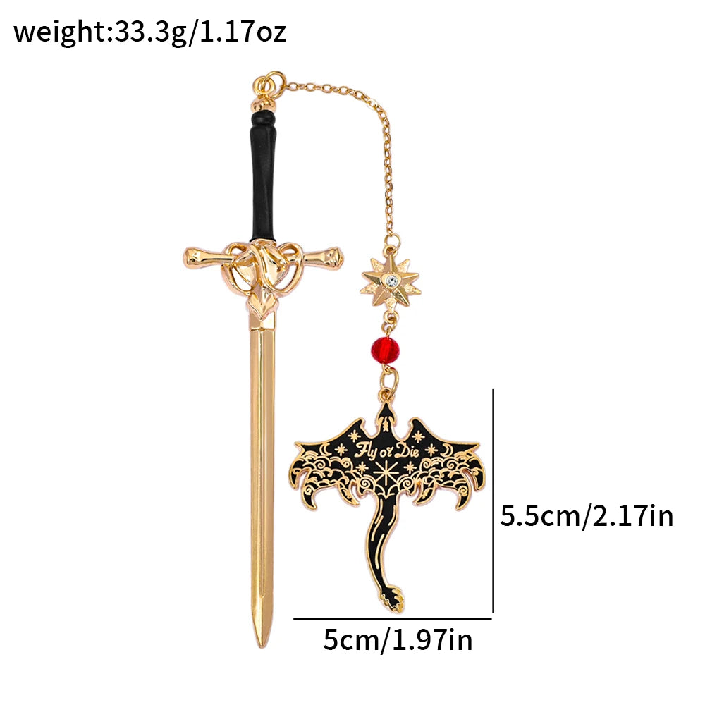 Fantasy Metal Dragon & Sword Bookmarks