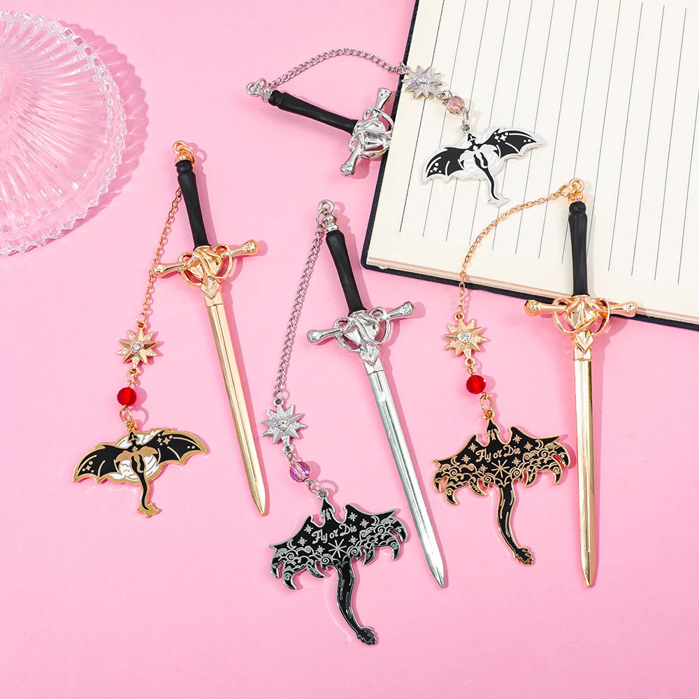 Fantasy Metal Dragon & Sword Bookmarks