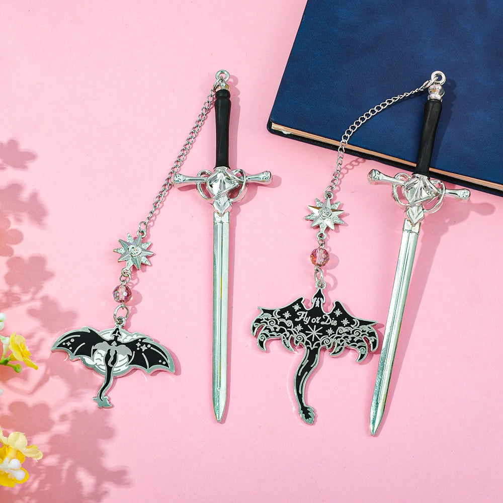 Fantasy Metal Dragon & Sword Bookmarks