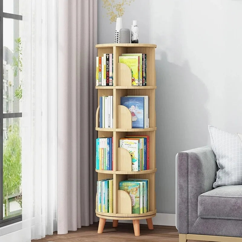 Rotating Timber Bookshelf