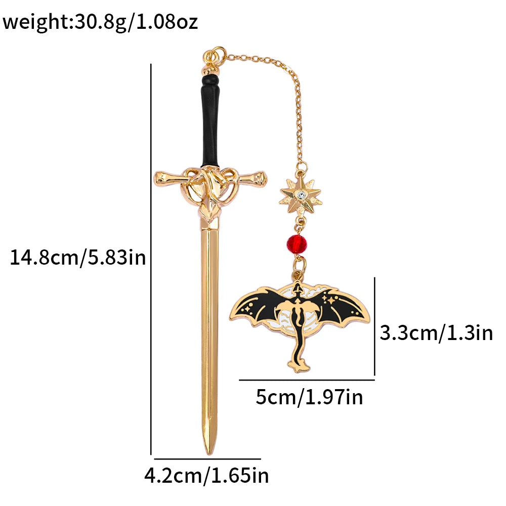 Fantasy Metal Dragon & Sword Bookmarks