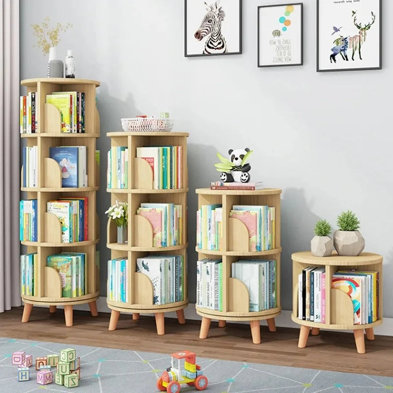 Rotating Timber Bookshelf