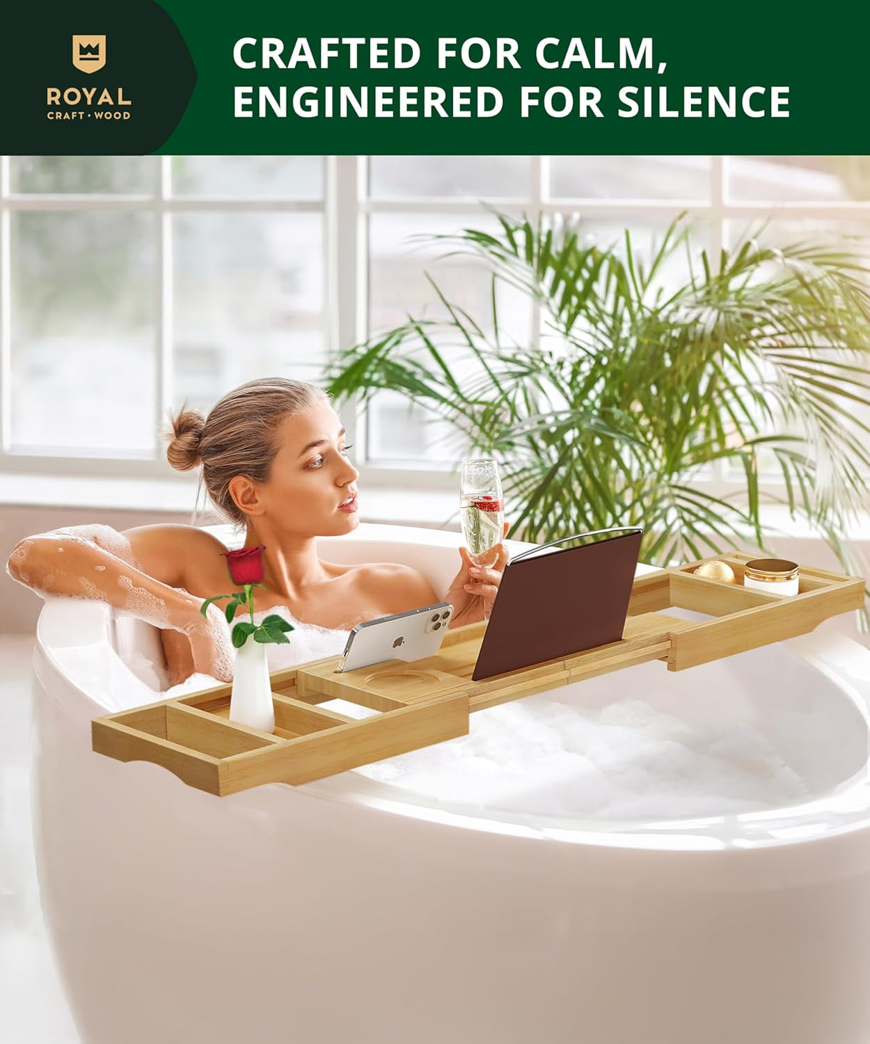 Luxury Bathtub Tray One or Two Person Bath and Bed Tray 