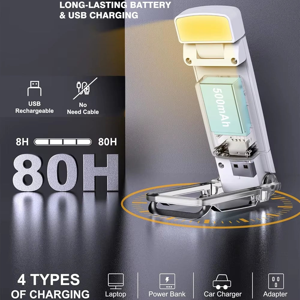 3 Color mode Rechargeable Reading Light 